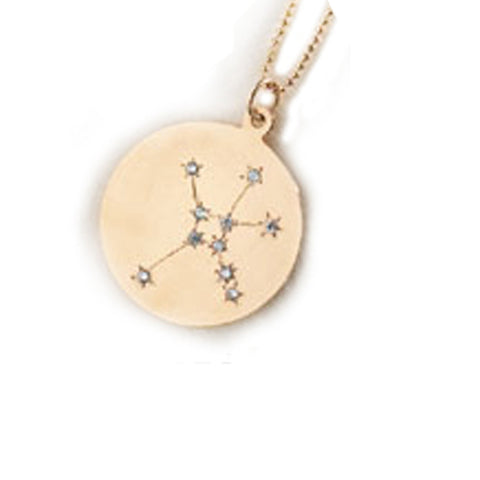 Zodiac Constellation Collection: Cancer 14K Gold & Diamond Pendant Necklace