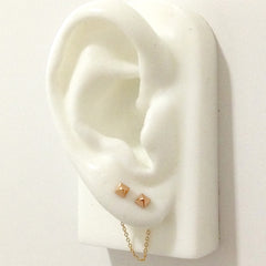 14K Gold Dangle Cable Chain Earring Jacket