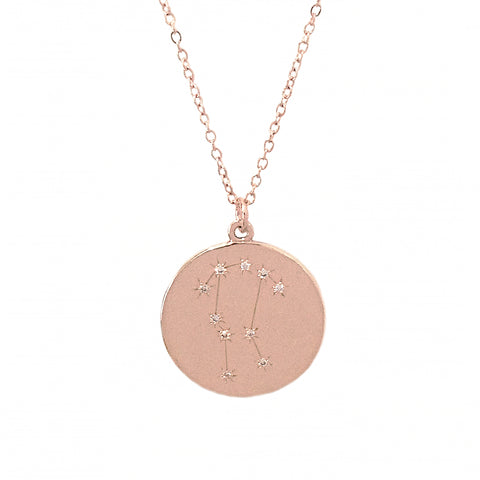 Zodiac Constellation Collection: Gemini 14K Gold & Diamond Pendant Necklace