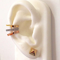 Spike Collection: 14K Gold Pavé Black Diamond Spike Point Ear Cuff
