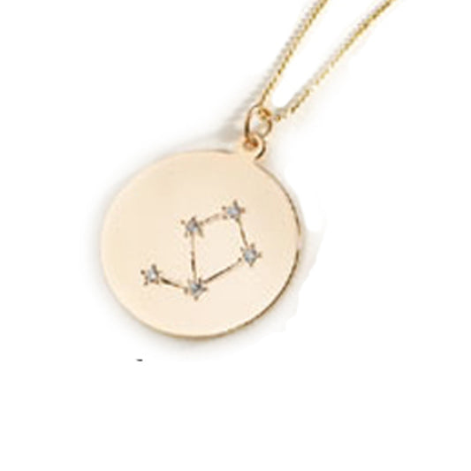 Zodiac Constellation Collection: Libra 14K Gold & Diamond Pendant Necklace