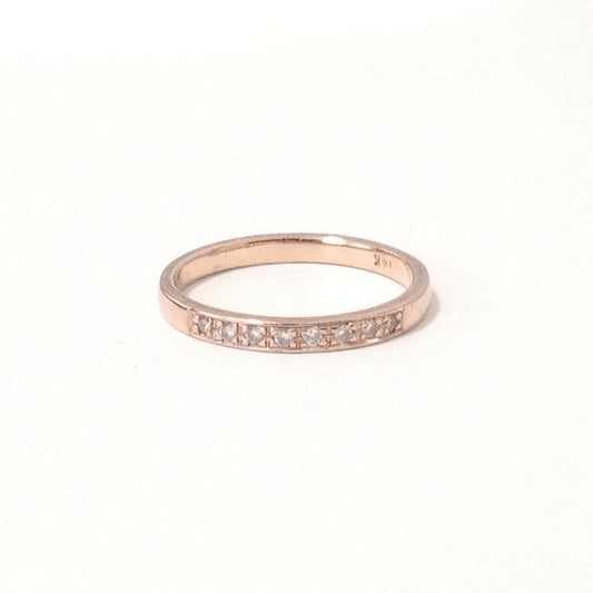 14K Gold Pavé Diamond Quarter Eternity Band