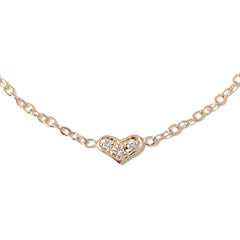 14K Gold Pavé Diamond Triple XS Sweetheart Bracelet