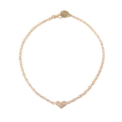14K Gold Pavé Diamond XS Sweetheart Bracelet