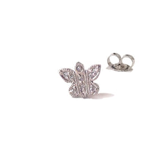 14K Gold Pavé Diamond XS Butterfly Stud Earrings