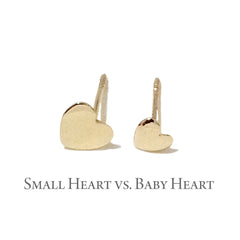 14K Gold Small Heart Stud Earrings