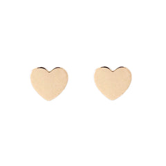 14K Gold Small Heart Stud Earrings