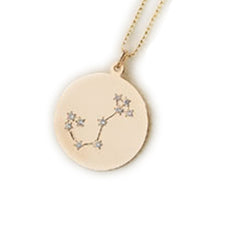 Zodiac Constellation Collection: Scorpio 14K Gold & Diamond Pendant Necklace