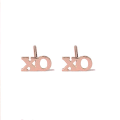 14K Gold 'XO' Stud Earrings