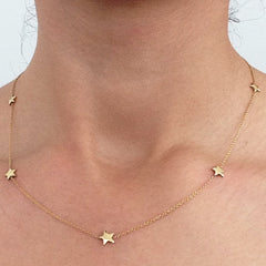 14K Gold XS 5 Star Necklace