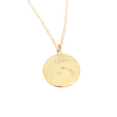 Zodiac Constellation Collection: Aquarius 14K Gold & Diamond Pendant Necklace