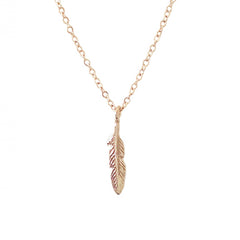 14K Gold XS Feather Necklace