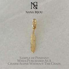 14K Gold XS Feather Necklace