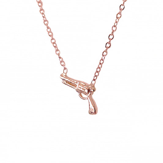 14K Gold Gun Necklace