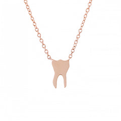 14K Gold Tooth Pendant Necklace