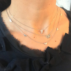 14K Gold Diamond Tooth Pendant Necklace