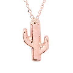 14K Gold Cactus Necklace, Small Size