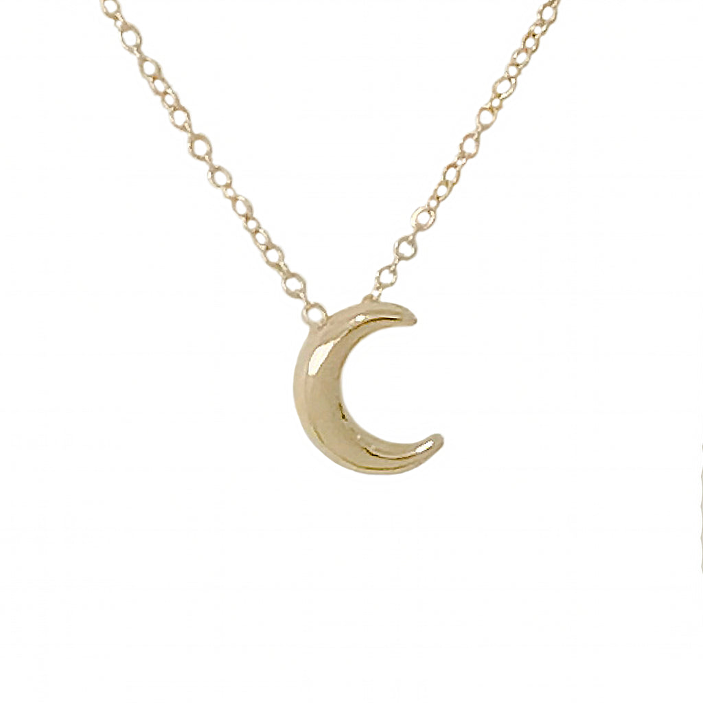 14K Gold Crescent Moon Necklace