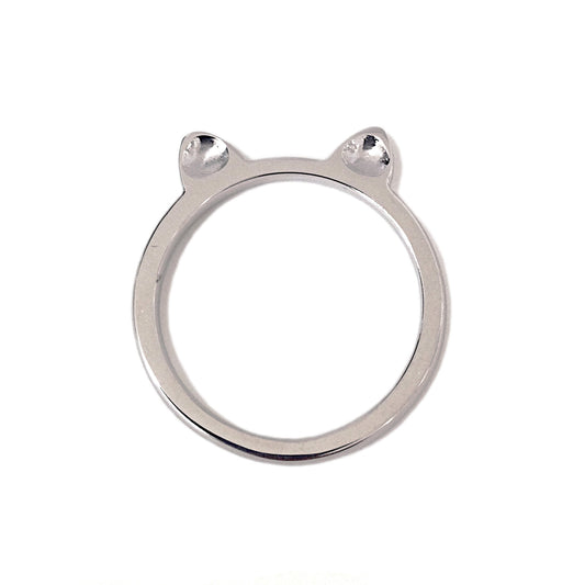 14K Gold Kitty Cat Ears Ring