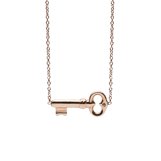 14K Gold Key Necklace, Small Size