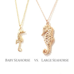 14K Gold XS Size Seahorse Pendant Necklace