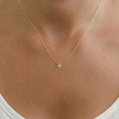 14K Gold Marijuana Leaf Necklace