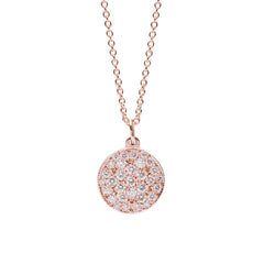 14K Gold Pavé Diamond Full Moon Necklace