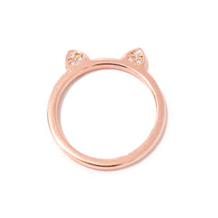 14K Gold Pavé Diamond Kitty Ring
