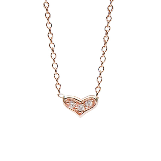 14K Gold Pavé Diamond Sweetheart Necklace