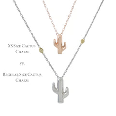 14K Gold Cactus Necklace, XS Size
