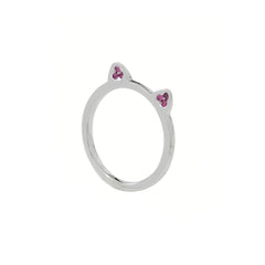 14K Gold Pavé Pink Sapphire Kitty Ring