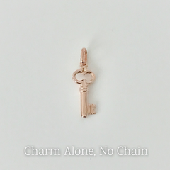 14K Gold Key Necklace, Small Size